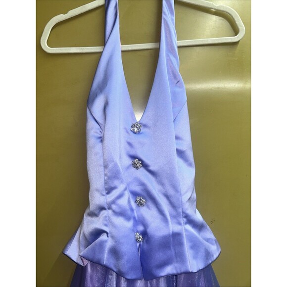 Women’s Dave & Johnny Lavender Halter Gown W/Rhinestone Buttons, Sz 11 NWT - Picture 2 of 6